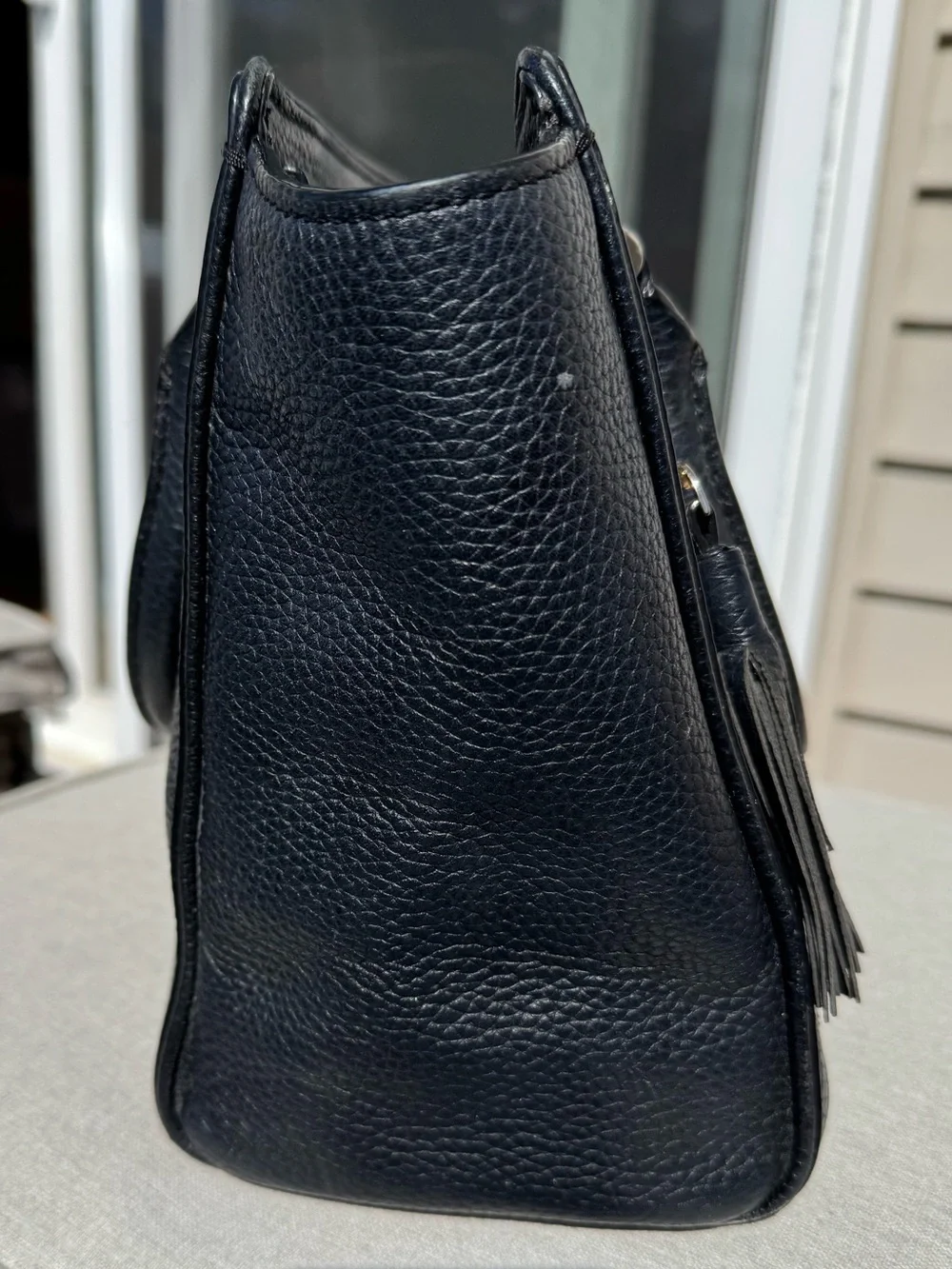 kate spade Black Pebbled Leather Satchel with Gold Zip Wallet
